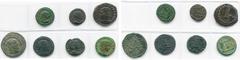 ROMAN LOTS lot de 7 p.: Dioclétien, Héraclée, R/ L''empereur recevant un gl. nicéphore de Jupiter (2, antoninien et fraction radiée); Constance Chlore César, follis, R/ Carthage ten. des fruits; Maxim