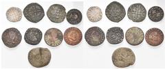FRANCE - GRANDE-BRETAGNE FRANCE, Royaume, lot de 9 p.: Louis VIII, denier tournois; Henri V d''Angleterre, niquet; Henri VI d''Angleterre, denier parisis; Henri III, denier tournois, Paris; double tou