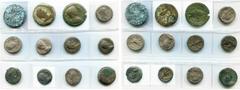 ROMAN PROVINCIAL COINS EGYPTE, ALEXANDRIE, lot de 12 p., dont: Hadrien, drachme, R/ Agathodaimon et Uraeus, Nil allongé à g.; Trajan, tétradrachme, R/ Zeus; Hadrien, tétradrachme (TB), R/ Aigle à d., 