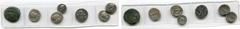 ROMAN REPUBLIC lot de 7 p.: semis, T. de Saturne/Proue; denier anonyme (fourré); Furius Purpurio, denier, Cr. 187/1; Cn. Papirius Carbo, Cr. 279/1; M. Cato, quinaire, Cr. 343/2a; L. Marcius Censorinus