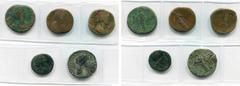 Empire romain - Roman Empire lot de 5 bronzes: Faustine l''Ancienne divinisée, sesterce, R/ Vénus, Junon; Faustine la Jeune divinisée, sesterce, R/ Diane; Lucilla, as, R/ Junon; Crispina, sesterce, R/