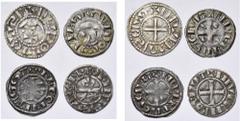 Moyen Age - Middle Ages FRANCE, NEVERS, Comté, lot de 4 p.: denier au type immobilisé de Louis IV, vers 1100; Gui II (1226-1241), denier; Mahaut II (1241-1257), denier (2). Beau à Très Beau Fine - Ver