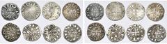 Moyen Age - Middle Ages FRANCE, lot de 8 p.: Souvigny, denier au saint Mayeul, 11e-12e s. (2); Limoges, denier au saint Martial (barbarin), 12e s.; Clermont, denier à la Vierge, 13e s.; Lamarche, Hugu
