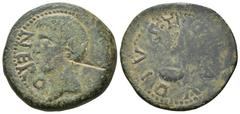HISPANIA ANTIGUA HISPANIA ANTIGUA. GADES. Dupondio. Augusto. A/ Cabeza de Tiberio a izq.; delante NERO. R/ símpulo a izq.; TI. CLAVDIVS. AE 21,10 g. RPC-90. APRH-90. ACIP-3320a. CC-4120, mismo ejempla