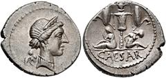 PERIOD FROM JULIUS CAESAR TO AUGUSTUS PERIOD FROM JULIUS CAESAR TO AUGUSTUS. JULIUS CAESAR. Denarius. Gaul. Moving mint (46-45 BC). Head of Venus right, Cupid behind. Rev. Trophy flanked by two captiv