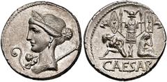 PERIOD FROM JULIUS CAESAR TO AUGUSTUS PERIOD FROM JULIUS CAESAR TO AUGUSTUS. JULIUS CAESAR. Denarius. Gaul. Moving mint (46-45 BC). Head of Venus left, lituus and Cupid in front; sceptre behind. Rev. 