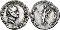 ROMAN EMPIRE ROMAN EMPIRE. GALBA. Denarius. Tarraco (68- 69 AD). Laureate head right; SER GALBA IMP CAAESAR AVG P M TR P. Rev. Concordia with branch and cornucopia; SER GALBA IMP CAESAR AVG P M TR P. 