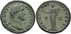 ROMAN EMPIRE ROMAN EMPIRE. ANTONINUS PIUS. Sestertius. Rome (139). Laureate head right; ANTONINVS AVG PIVS P P. Rev. Felicitas with cornucopia and winged caduceus left; FELICITAS AVGVSTI, S-C, COS II 