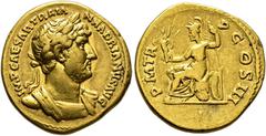COLLECTION OF IMPERIAL AUREI COLLECTION OF IMPERIAL AUREI. HADRIAN. Aureus. Rome (121-123). Laureate, draped and cuirassed bust right; IMP CAESAR TRAIAN HADRIANVS AVG. Roma seated left on pile of arms