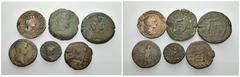 IMPERIO ROMANO IMPERIO ROMANO. Lote de 5 monedas: 3 AE romano-provinciales, 1 dupondio de Antonia, 1 as de Galieno y 1 follis bizantino. BC/BC+.
