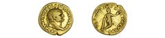 TITO. Aureo. A/ Cabeza laureada de Tito a dcha. Ly. IMP TITVS CAES VESPASIAN AUV P.M. R/ Venus a dcha. con yelmo y lanza apoyándose en una columna. Ly.: TR.P.VIIII.IMP XIIII COS VII P.P. CA-755. 6,92 