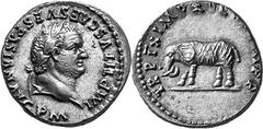 THE EARLY ROMAN EMPIRE Titus, 79-81 Estimate: CHF 1'250.00 Denarius (Silver, 3.59 g 6), 80. IMP TITVS CAES VESPASIAN AVG P M Laureate head of Titus to right. Rev. TR P IX IMP XV COS VIII P P Cuirassed