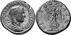 The Early Roman Empire Gordian I Estimate: CHF 1'500.00 Sestertius (Orichalcum, 21.97 g 12), 1-22 April 238. IMP CAES M ANT GORDIANVS AFR AVG Laureate, draped and cuirassed bust of Gordian I to right.