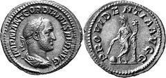 The Early Roman Empire Gordian II Estimate: CHF 3'800.00 Denarius (Silver, 3.20 g 6), April 238. IMP M ANT GORDIANVS AFR AVG Laureate, draped and cuirassed bust of Gordian II to right. Rev. PROVIDENTI
