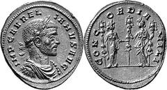 The Early Roman Empire Aurelian Estimate: CHF 7'000.00 Aureus (Gold, 5.28 g 1), Milan, late 270. IMP C D AVRELIANVS AVG Laureate, draped and cuirassed bust of Aurelian to right. Rev. CONCORDIA MILI Tw