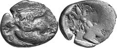 THE COINAGE OF OLYMPIA c. 468-452, Olympiads 78-82 Estimate: CHF 200.00 Hemidrachm (Silver, 2.50 g 11), c. 460s. As the last but overstruck on an Arcadian League hemidrachm. Of great numismatic intere