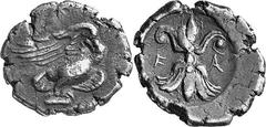 THE COINAGE OF OLYMPIA c. 432-c.421, from the 87th Olympiad to Estimate: CHF 1'600.00 Hemidrachm (Silver, 2.86 g 12), c. 432-420s. Eagle standing right, similar to the last, but eagle stands on a simp
