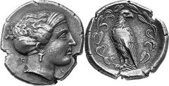 THE COINAGE OF OLYMPIA 360-c. 323, From the 105th Olympiad in Estimate: CHF 28'000.00 Stater (Silver, 12.23 g 2), 360, Hera mint, the 105th Olympiad. F Head of the eponymous nymph Olympia to right, we