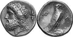 THE COINAGE OF OLYMPIA 360-c. 323, From the 105th Olympiad in Estimate: CHF 22'500.00 Stater (Silver, 11.73 g 6), 352, the 107th Olympiad. Laureate head of Zeus to left; behind, vertical thunderbolt w