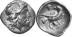 THE COINAGE OF OLYMPIA 360-c. 323, From the 105th Olympiad in Estimate: CHF 550.00 Obol (Silver, 0.84 g 9), c. 352-348. Laureate head of Zeus to right. Rev. Eagle standing right, head turned back to l