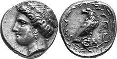 THE COINAGE OF OLYMPIA 360-c. 323, From the 105th Olympiad in Estimate: CHF 7'500.00 Stater (Silver, 11.97 g 5), 340, Hera mint, the 110th Olympiad. Head of Hera to left, wearing pendant earring and s