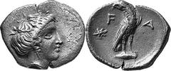THE COINAGE OF OLYMPIA Hera mint silver fractions c.350s - c. 324 Estimate: CHF 650.00 Hemidrachm (Silver, 2.51 g 12), c. 330s. Head of the eponymous nymph Olympia to right, wearing pendant earring an