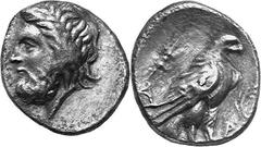 THE COINAGE OF OLYMPIA Last quarter of the 4th century - mid 3 Estimate: CHF 1'200.00 Stater (Silver, 11.19 g 3), c. mid 250s. Laureate head of Zeus to left. Rev. F / Eagle, with closed wings. Standin