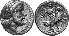 THE COINAGE OF OLYMPIA The Bronze Coinage of Olympia Estimate: CHF 250.00 Half (AE 17 mm, 3.86 g 6), late 3rd century-191. Laureate head of Zeus to right. Rev. F Eagle standing right with spread wings