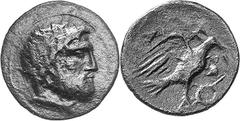 THE COINAGE OF OLYMPIA Multiple Lots of Coins from Olympia Estimate: CHF 300.00 Six bronzes of the 3rd century. 1-3 Zeus / Eagle and Snake Units (20 mm, 3.13 g 11; 18 mm, 4.94 g 12; 18 mm, 4.51 g 11);