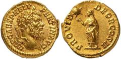 Roman Gold Coins Pertinax, 1 January – 28 March 193 Estimate: CHF 26'000.00 Aureus (Gold, 7.36 g 12), Rome, late January – March 193.Obverse: IMP CAES P HELV PERTIN AVG Laureate head of Pertinax to ri