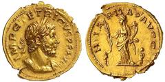 Roman Gold Coins Tetricus I, Usurper in Gaul, 271-274 Estimate: CHF 30'000.00 Aureus (Gold, 3.99 g 6), Trier, ca. December 273-Spring 274. Obverse: IMP C TETRICVS P F AVG Laureate and cuirassed bust o