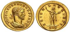 Roman Gold Coins Probus, 276-282 Estimate: CHF 16'000.00 Binio (Gold, 7.77 g 6), Siscia, 277.Obverse: IMP C M AVR PROBVS P F AVG Laureate, draped and cuirassed bust of Probus to right.Reverse: ORIENS 