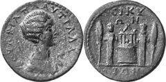 Sicyon The coinage of Sicyon under the Romans Estimate: CHF 450.00 2 Assaria (AE, 6.33 g, 23 mm, 11), c. 202-205. Draped bust of Plautilla to right with cornucopia at her far shoulder. Rev. Tetrastyle