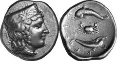 Argos The coinage of Argos c. 370-350 Estimate: CHF 15'000.00 Stater (Silver, 12.19 g 12), c. 370-350. Head of Hera to right, her hair flowing down the back of her neck, wearing stephane ornamented wi