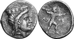 Argos Some bronze coins of the 4th-3rd century that have Estimate: CHF 150.00 Tetrachalkon (AE, 5.40 g, 22 mm, 6), c. 3rd century. Head of Hera to right, wearing stephane ornamented with palmettes. Re