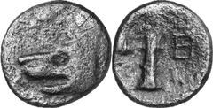 Argos Argive bronze coins of the 4th –early 2nd centurie Estimate: CHF 75.00 Dichalkon (AE, 2.50 g, 16 mm, 10), c. late 3rd-early 2nd century. Wolf’s head left. Rev. Pillar fountain between helmet and