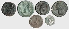 Multiple Lots Greek and Roman Coins from the Stock of Nomos AG a Estimate: CHF 450.00 Lot of eighty-three Roman Imperial silver and bronze coins. Augustus (2), Denarii; Nero, As; Titus, Denarius; Domi