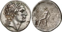Syria and the East Syria and the East, Antiochos IV Epiphanes, King of Syria, 175-164 Estimate: CHF 1'750.00 Tetradrachm (Silver, 16.98 g 12), Tarsos. Diademed head of Antiochos IV to right. Rev. Apol
