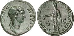 Roman Coins Roman Coins Estimate: CHF 1'850.00 Antonia, wife of Nero Claudius Drusus and mother of Claudius, 36 BC -AD 37. Dupondius (Orichalcum, 11.81 g 7), struck under Claudius, 41-42. ANTONIA AVGV