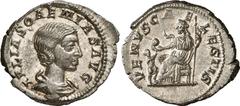 Roman Coins Roman Coins Estimate: CHF 325.00 Julia Soaemias, Mother of Elagabalus. Denarius (Silver, 2.42 g 6), 218-222. IVLIA SOAEMIAS AVG Draped bust of Julia Soaemias to right, her hair in a queue 