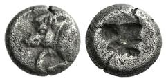 Dynasts of Lycia, Uncertain dynast, c. 520-470/60 BC. AR Trihemiobol (8mm, 1.49g). ‘Predynastic’ period or Protodynastic Group A. Forepart of boar l. R/ Incuse square. SNG von Aulock 4047; SNG Copenha