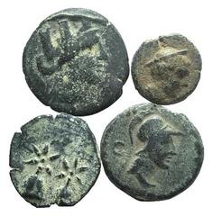 Lot of 4 Æ Greek coins, including Kolchis, Dioskourias; Phrygia Apameia; Lycia, Telmessos; Cilicia, Soloi. LOT SOLD AS IS, NO RETURNS
