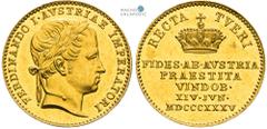 Austrian Empire | Kaisertum Österreich Ferdinand I of Austria, Austrian Empire Gold token 1835 (Ducat). Homage in Vienna. Vienna. Rare! Ferdinand I. ( Österreich ), Kaisertum Österreich Goldjeton 1835