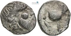 Celts | Kelten Pannonia and Balkan, Celts Tetradrachm . Kugelwange type Weakly struck. Light traces of corrosion. Pannonien und Balkan, Kelten Tetradrachme . Typ Kugelwange Prägeschwäche. Kleine Korro