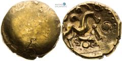 Gaul, Celts Stater. Ambiani Gallien, Kelten Stater. Ambiani Galie, Kelti Statér. Ambiani 5,76 g, 18 mm, Au, Flesche 219–220, Delestrée – Tache 238, about EF / good EF
