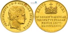 Ferdinand I of Austria, Austrian Empire Gold token 1836 (Ducat). Coronation of the Bohemian King in Prague Rare! Ferdinand I. ( Österreich ), Kaisertum Österreich Goldjeton 1836 (Dukat). Krönung zum b