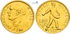 Czechoslovakia (1918-1939), Period after 1918 Gold medal 1933 (Ducat). Antonín Švehla - 60th birthday. Kremnitz. Rare! Tschechoslowakei (1918-1939), Zeitraum nach 1918 Goldmedaille 1933 (Dukat). Anton