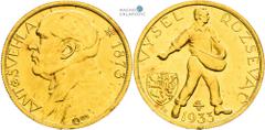 Czechoslovakia (1918-1939), Period after 1918 Gold medal 1933 (Ducat). Antonín Švehla - 60th Birthday. Kremnitz. Small deffect on the edge. Rare! Tschechoslowakei (1918-1939), Zeitraum nach 1918 Goldm