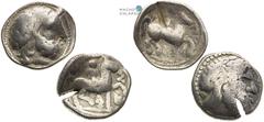 Celts | Kelten Pannonia and Balkan, Celts Tetradrachm (2 pcs). Imitation of Philippos II. Test cut. Pannonien und Balkan, Kelten Tetradrachme (2 Stk). Philipps II. Imitation Prüfhieb. Panonie a Balkán