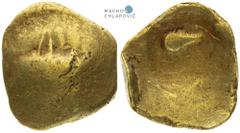 Northwestern Slovakia, Celts. Stater (1st century BC). Shovel-shaped type. Small scratches. Nordwestslowakei, Kelten. Stater (1. Jh. v. Chr.). Schaufelförmiger Typ. Kleine Kratzer. Severozápadní Slove